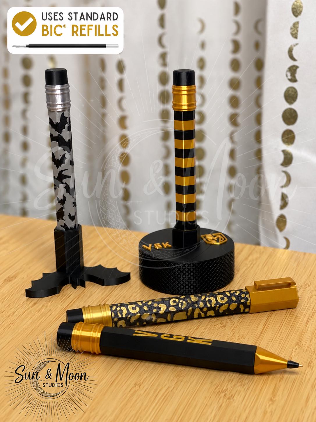 VGK Jumbo Pencil Pen | Refillable BIC Ink Pen | Oversized Pen | Hockey Fan Gift | Desk Accessory | Pen Holder Available