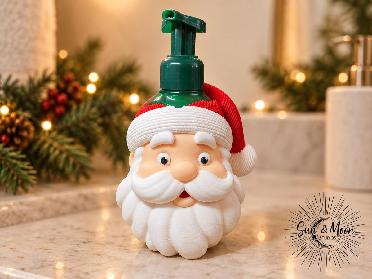 Santa Soap Holder for Bath & Body Works Foaming Hand Soap, Christmas Bathroom Decor, Holiday Gift