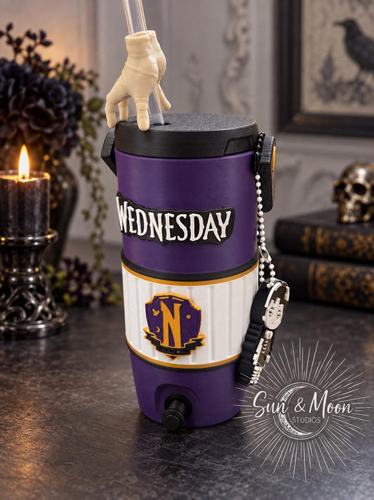 Goth Girl Can Cozie_ 4 piece Set, Can Holder, Reusable Straw, Hand Straw Topper, Tab Opener (12oz)