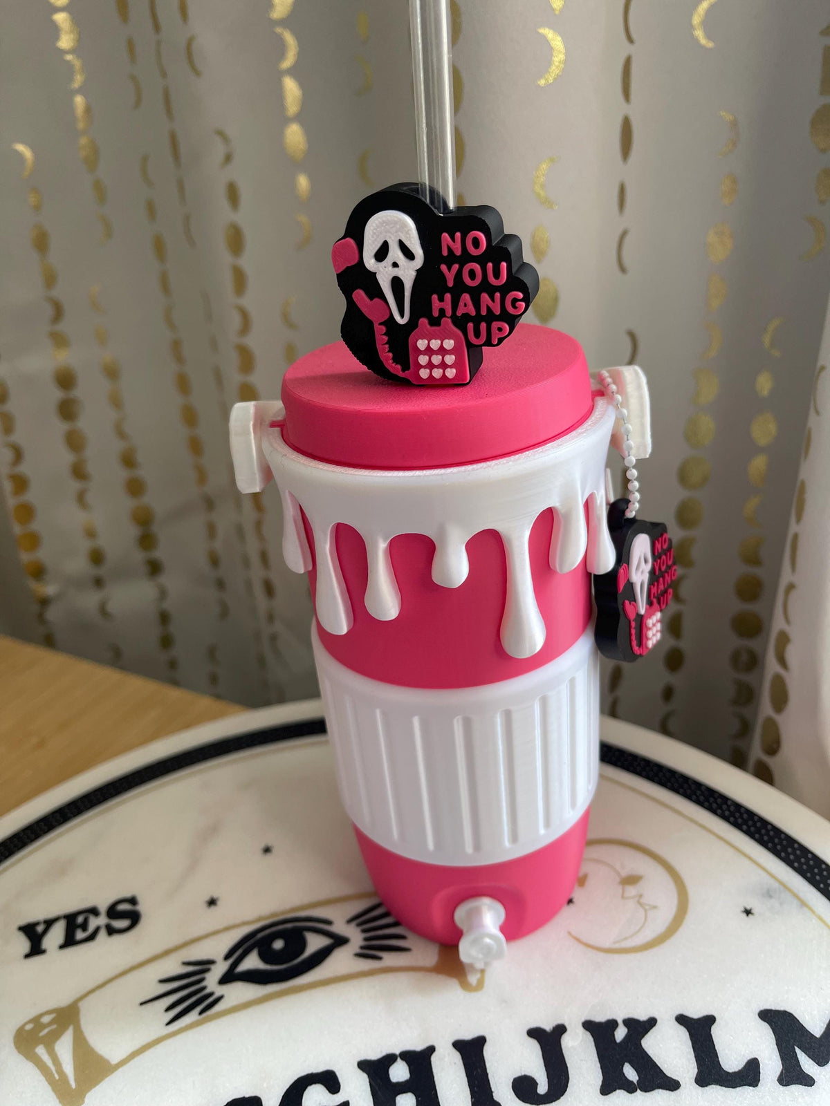 Pink Horror Can Holder Bundle | Dripping Design, Spooky Accessories (4-Piece Set)