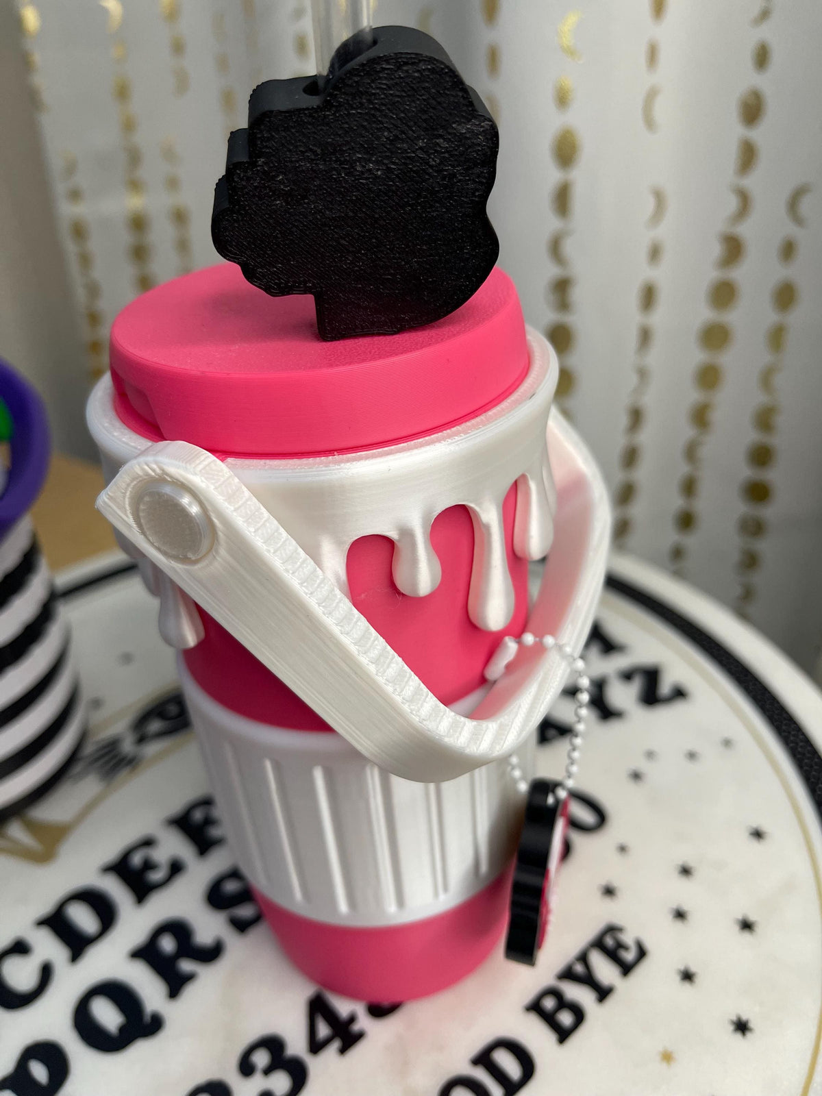 Pink Horror Can Holder Bundle | Dripping Design, Spooky Accessories (4-Piece Set)