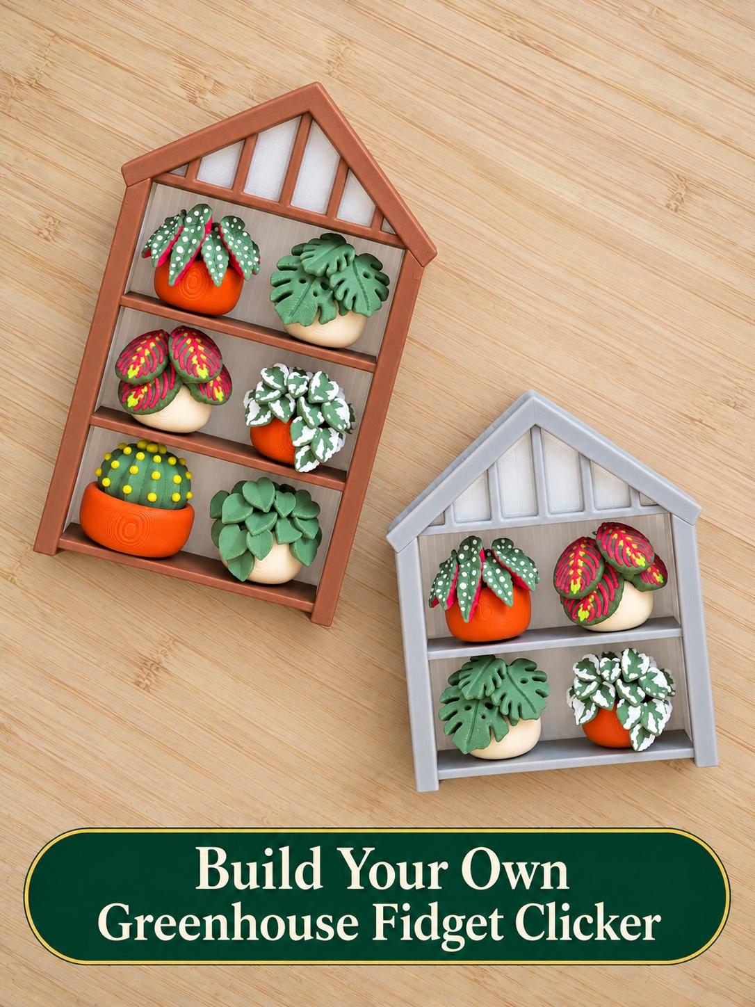 Build Your Own Greenhouse Fidget Clicker, Custom Interchangeable Plant Keycaps, Sensory Desk Toy, Plant Lover Gift