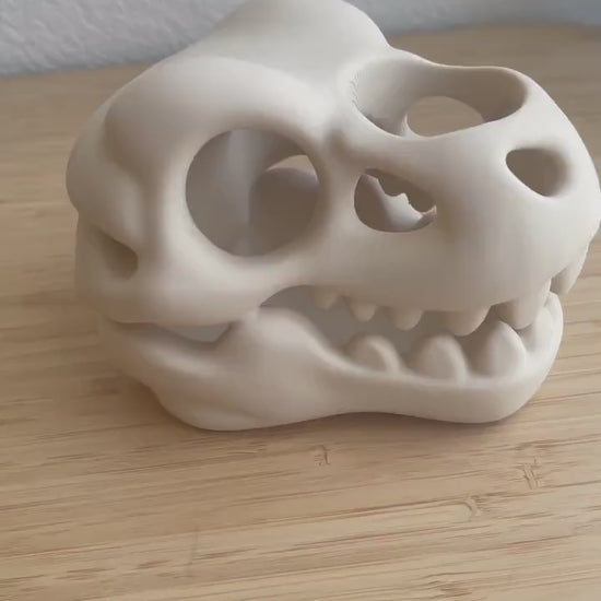 Dinosaur Skull Pen Holder | Dino Toothbrush Holder | Gothic Desk Organizer | Paintbrush Holder | 3D Printed Bathroom Decor