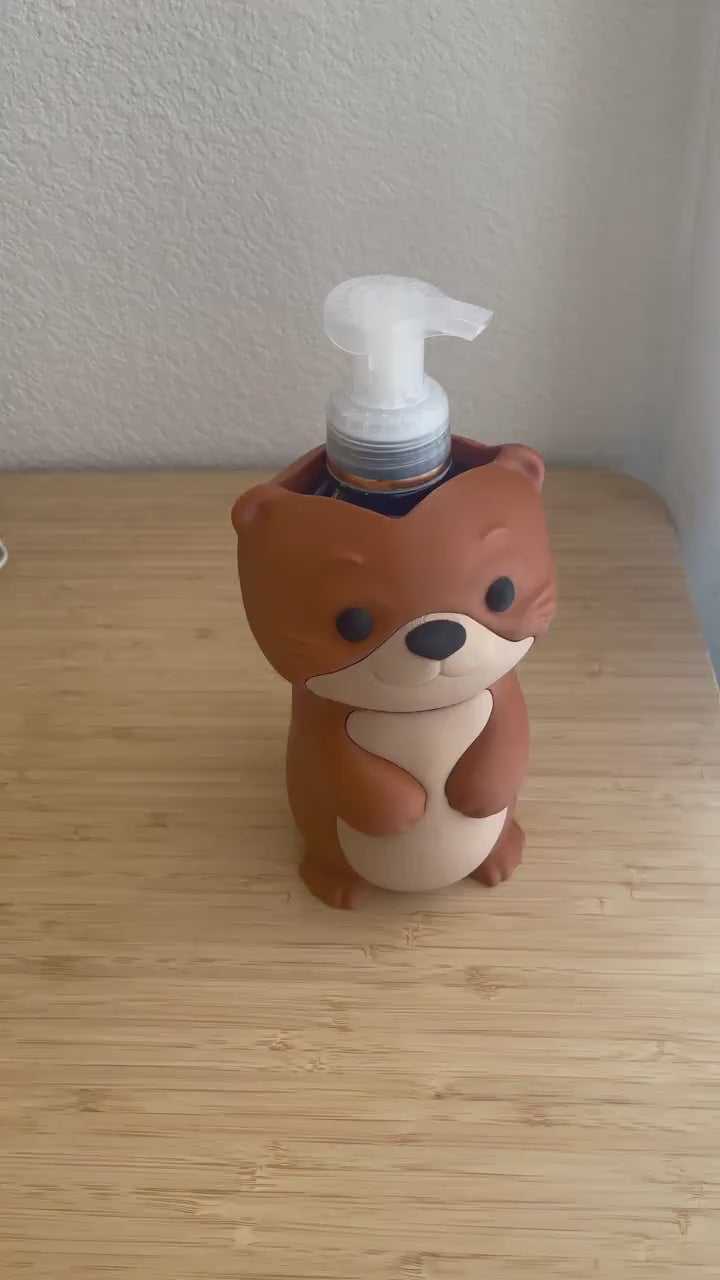 Otter Soap Holder for Bath & Body Works Foaming Soap | 3D Printed Animal Sink Decor