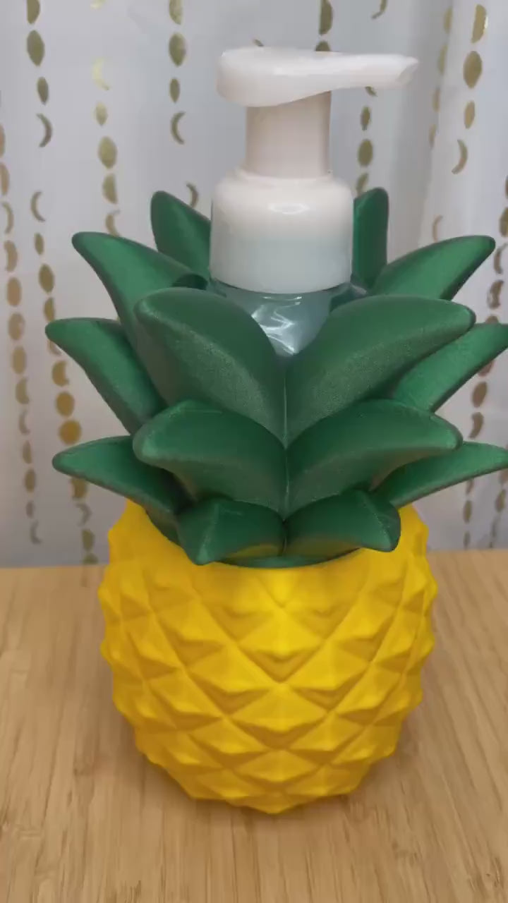 Pineapple Foaming Soap Holder | Bath & Body Works Soap Dispenser Cover | Tropical Bathroom Decor | Summer Kitchen Decor