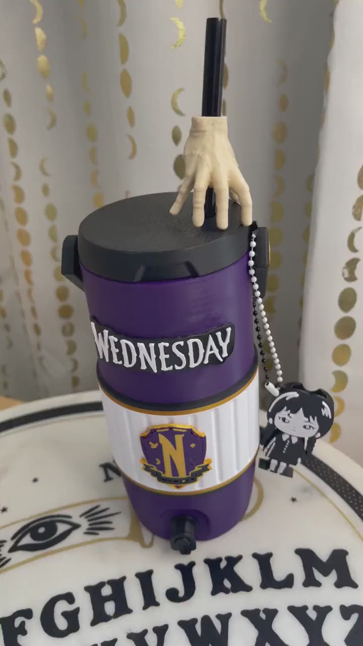 Goth Girl Can Cozie_ 4 piece Set, Can Holder, Reusable Straw, Hand Straw Topper, Tab Opener (12oz)