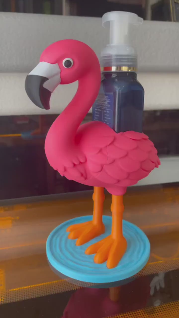 Flamingo Soap Holder for Bath & Body Works Foaming Bottles | Tropical Bathroom Decor