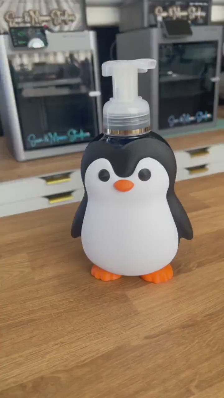 Penguin Soap Holder for Bath & Body Works | Cute Animal Bathroom Decor | Kids Bathroom Sink Organizer | Foaming Soap Dispenser Holder