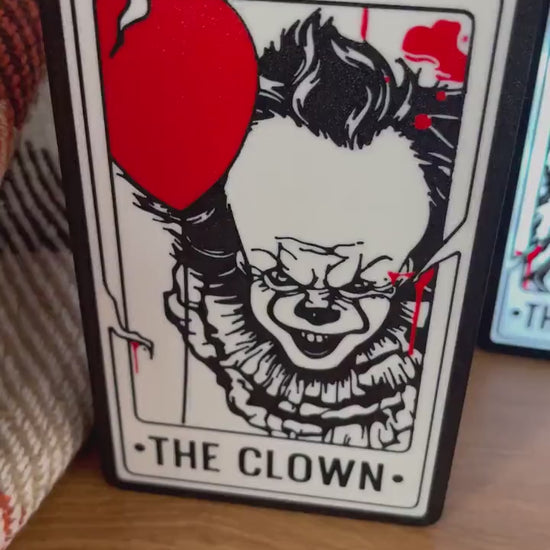 Horror Character LED Tarot Style Light Box | Halloween Horror Night Decor | Spooky Movie Villain Night Light | Creepy Room & Desk Deco