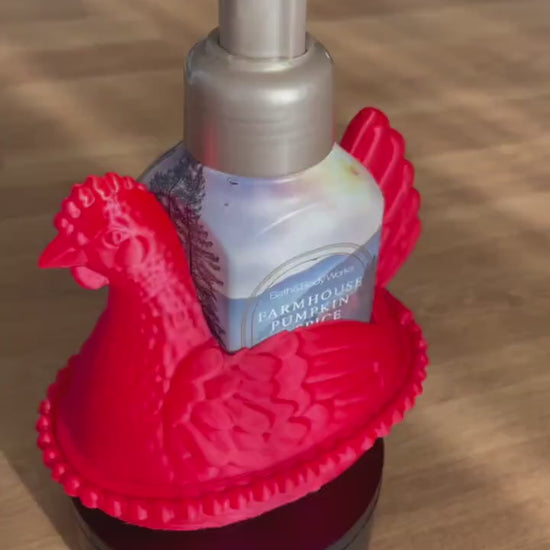 Hen Soap Holder for Bath & Body Works | Chicken in Nest Soap Holder with Hinged Lid | Farmhouse Kitchen Decor | Farm Animal Sink Holder